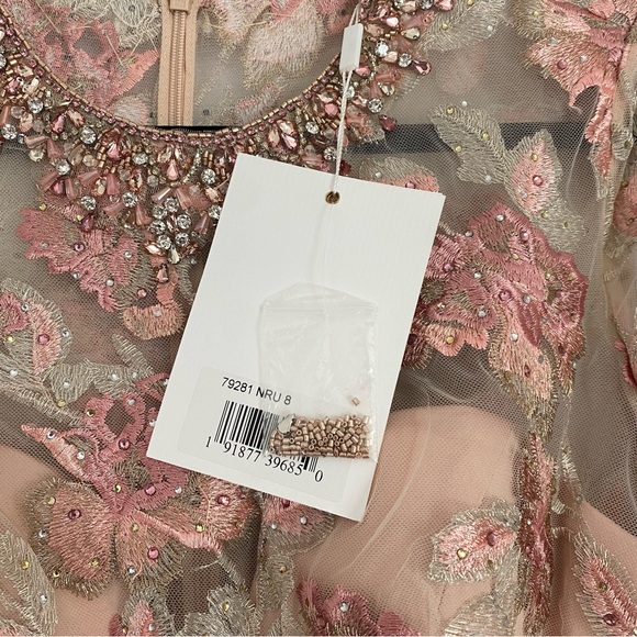 Mac Duggal NWT Floral Embroidered Illusion Long Sleeve Trumpet Gown 79281 Sz 8 - Picture 13 of 16